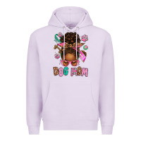 Lilac Afro Messy Bun Dog Mom Premium Hoodie - texasbilliewilder
