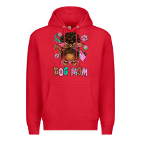 Red Afro Messy Bun Dog Mom Premium Hoodie - texasbilliewilder