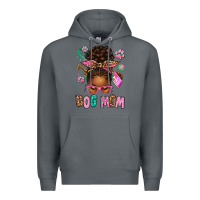Rock Afro Messy Bun Dog Mom Premium Hoodie - texasbilliewilder