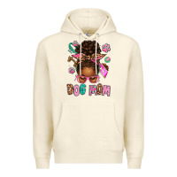Sandshell Afro Messy Bun Dog Mom Premium Hoodie - texasbilliewilder