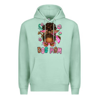 Seafoam Afro Messy Bun Dog Mom Premium Hoodie - texasbilliewilder