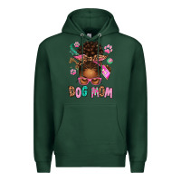 Sports Green Afro Messy Bun Dog Mom Premium Hoodie - texasbilliewilder