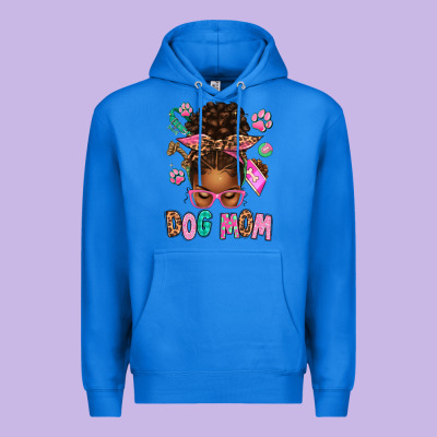 Afro Messy Bun Dog Mom Premium Hoodie Designed By Texasbilliewilder