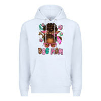 White Afro Messy Bun Dog Mom Premium Hoodie - texasbilliewilder
