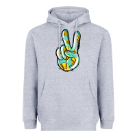 Heather Grey softball peace sign Heavyweight Hoodie - Jasminsmagicworld