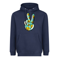 Navy softball peace sign Heavyweight Hoodie - Jasminsmagicworld