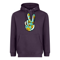 Plum softball peace sign Heavyweight Hoodie - Jasminsmagicworld