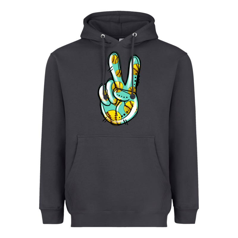 Softball Peace Sign Heavyweight Hoodie by Jasminsmagicworld | Teevron