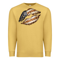 Antique Gold Vintage American Flag With Leopard Pattern Premium Sweatshirt - Bettercallsaul