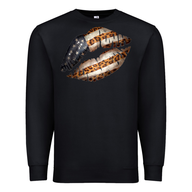 Vintage American Flag With Leopard Pattern Premium Sweatshirt by Bettercallsaul | Teevron