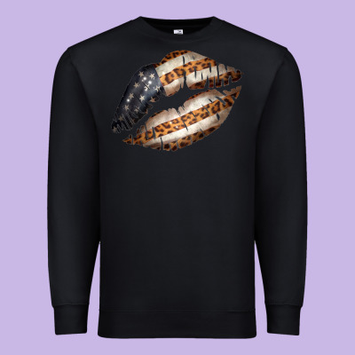 Vintage American Flag With Leopard Pattern Premium Sweatshirt Designed By Bettercallsaul