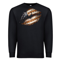 Black Vintage American Flag With Leopard Pattern Premium Sweatshirt - Bettercallsaul