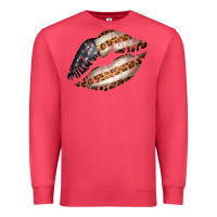 Cardinal Vintage American Flag With Leopard Pattern Premium Sweatshirt - Bettercallsaul
