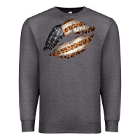 Charcoal Heather Vintage American Flag With Leopard Pattern Premium Sweatshirt - Bettercallsaul