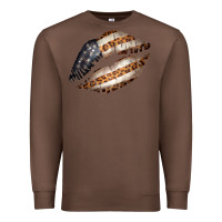 Chestnut Vintage American Flag With Leopard Pattern Premium Sweatshirt - Bettercallsaul