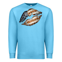 Ocean Blue Vintage American Flag With Leopard Pattern Premium Sweatshirt - Bettercallsaul