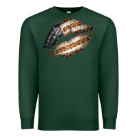 Sports Green Vintage American Flag With Leopard Pattern Premium Sweatshirt - Bettercallsaul