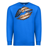 True Royal Vintage American Flag With Leopard Pattern Premium Sweatshirt - Bettercallsaul