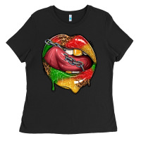 Black juneteenth day lips Ladies Tee - texasbilliewilder