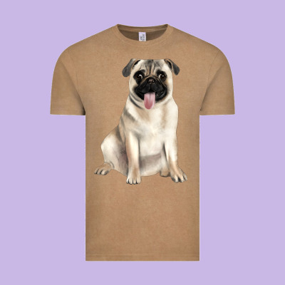 Pug Vintage Tee Designed By Jahusdesignshop