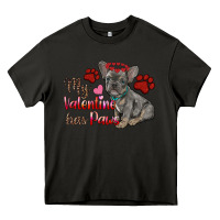 Asphalt my valentine has paws french bulldog Heavy Core Tee - RanaPortraitStore