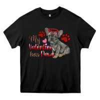 Black my valentine has paws french bulldog Heavy Core Tee - RanaPortraitStore