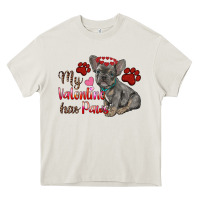 Cream my valentine has paws french bulldog Heavy Core Tee - RanaPortraitStore