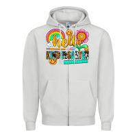 Dove Grey hello kindergarten Zipper Hoodie - NancyCooperArtShop