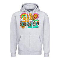 Heather Grey hello kindergarten Zipper Hoodie - NancyCooperArtShop
