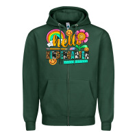 Sports Green hello kindergarten Zipper Hoodie - NancyCooperArtShop