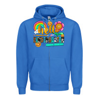 True Royal hello kindergarten Zipper Hoodie - NancyCooperArtShop