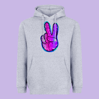 Mermaid Peace Sign Heavyweight Hoodie Designed By Jasminsmagicworld