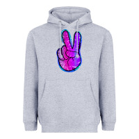 Heather Grey Mermaid Peace Sign Heavyweight Hoodie - Jasminsmagicworld