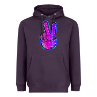 Plum Mermaid Peace Sign Heavyweight Hoodie - Jasminsmagicworld