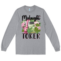 Heather Grey midnight toker Long Sleeve Tee - MaliasSmallBusiness