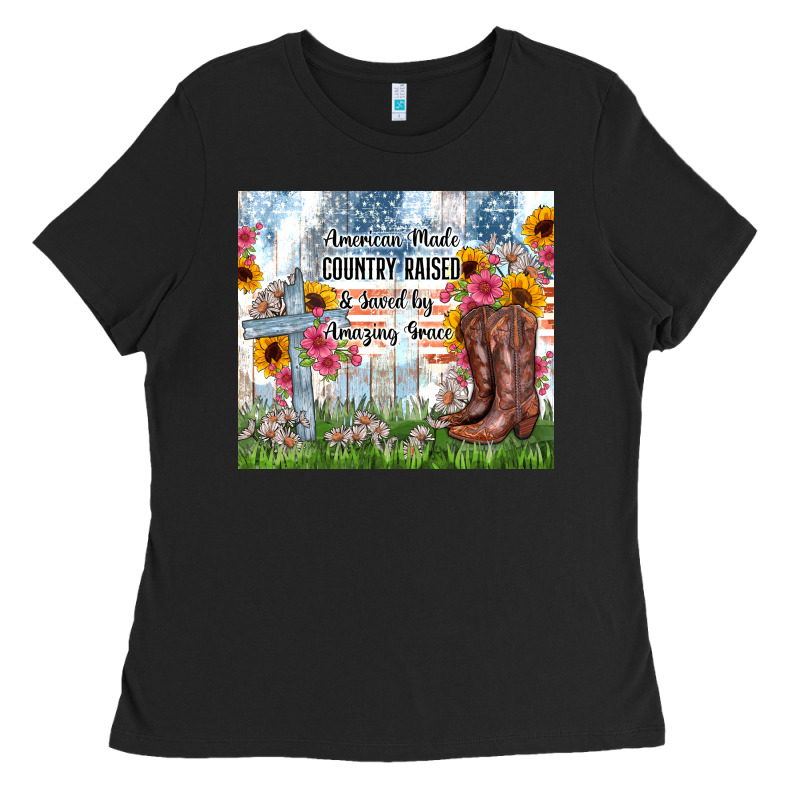 Christian Western American Made Country Raised Ladies Tee by Zillion Design Studio | Teevron