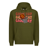 Army Green Game day game day game day Basketball Premium Hoodie - NancyCooperArtShop