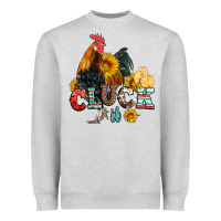 Heather Grey cluck it coop animals hen and chick aztec serape leopard Heavyweight Sweatshirt - Artiststas