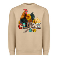 Mushroom cluck it coop animals hen and chick aztec serape leopard Heavyweight Sweatshirt - Artiststas