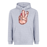Heather Grey Floral Argyle Peace Sign Heavyweight Hoodie - Jasminsmagicworld