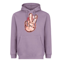 Lavender Floral Argyle Peace Sign Heavyweight Hoodie - Jasminsmagicworld