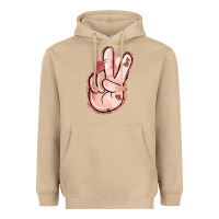 Mushroom Floral Argyle Peace Sign Heavyweight Hoodie - Jasminsmagicworld