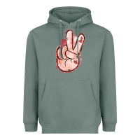 Sage Floral Argyle Peace Sign Heavyweight Hoodie - Jasminsmagicworld