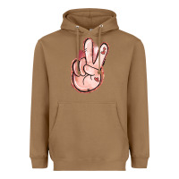 Toasted Coconut Floral Argyle Peace Sign Heavyweight Hoodie - Jasminsmagicworld
