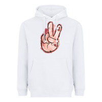 White Floral Argyle Peace Sign Heavyweight Hoodie - Jasminsmagicworld