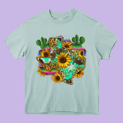 Texas Map Heavy Core Tee Designed By Zillion Design Studio