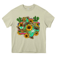 Mossy texas map Heavy Core Tee - Zillion Design Studio