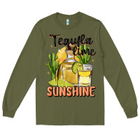 Army Green tequila lime sunshine Long Sleeve Tee - MaliasSmallBusiness