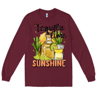 Burgundy tequila lime sunshine Long Sleeve Tee - MaliasSmallBusiness