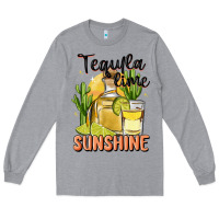 Heather Grey tequila lime sunshine Long Sleeve Tee - MaliasSmallBusiness